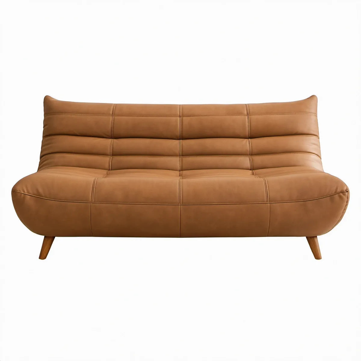 2-personers sofa i cognacbrunt PU-kunstlæder, 170 x 83 x 83 cm
